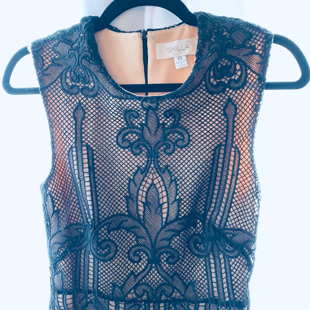 Black Lace Midi Dress - Picture 3 of 6